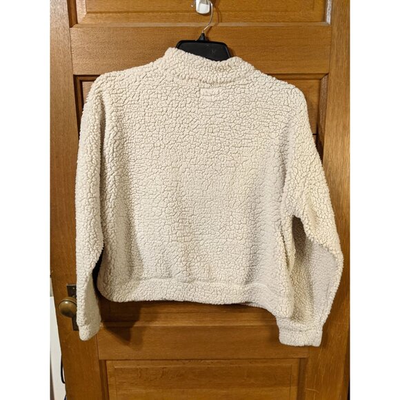 Arizona Half Zip Pullover Sherpa Jacket Size Large Cream Off-White - Picture 4 of 4